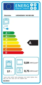 Плита Electrolux электрическая стеклокерамическая, 57л, 50x60см, дисплей, конвекция, белый №10