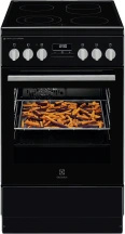 Плита Electrolux электрическая стеклокерамическая, 58л, 50x60см, конвекция, пара, черный