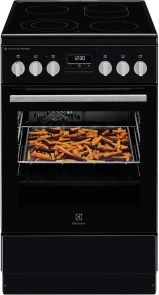 Плита Electrolux электрическая стеклокерамическая, 58л, 50x60см, конвекция, пара, черный №1