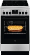 Плита Electrolux электрическая стеклокерамическая, 57л, 50x60см, дисплей, конвекция, нерж.
