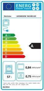 Плита Electrolux комбинированная, 57л, 50x60см, дисплей, конвекция, белый №6