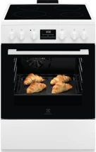 Плита Electrolux электрическая стеклокерамическая, 58л, 60x60см, конвекция, пара, белый