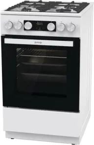 Плита Gorenje газовая, 67л, 50x60см, дисплей, IconLed, чугун, белый №3