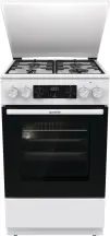 Плита Gorenje комбінована, 70л, 50x60см, дисплей, емальовані реш, програматор IconLed, кришка-метал, білий