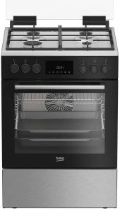 Плита Beko комбинированная, 72л, 60x60см, дисплей, конвекция, чугун, черный №2