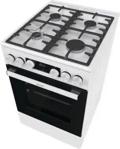 Плита Gorenje газовая, 67л, 50x60см, дисплей, IconLed, чугун, белый №6