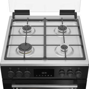 Плита Beko комбинированная, 72л, 60x60см, дисплей, конвекция, чугун, черный №3