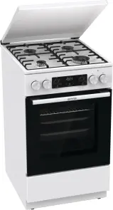 Плита Gorenje комбінована, 70л, 50x60см, дисплей, емальовані реш, програматор IconLed, кришка-метал, білий №3
