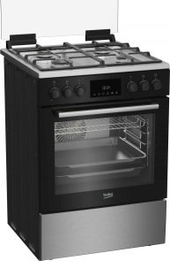 Плита Beko комбинированная, 72л, 60x60см, дисплей, конвекция, чугун, черный №5
