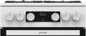 Плита Gorenje газовая, 67л, 50x60см, дисплей, IconLed, чугун, белый №9