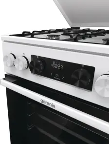 Плита Gorenje комбінована, 70л, 50x60см, дисплей, емальовані реш, програматор IconLed, кришка-метал, білий №7