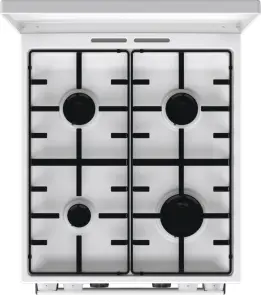 Плита Gorenje комбінована, 70л, 50x60см, дисплей, емальовані реш, програматор IconLed, кришка-метал, білий №9