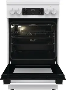 Плита Gorenje комбінована, 70л, 50x60см, дисплей, емальовані реш, програматор IconLed, кришка-метал, білий №10