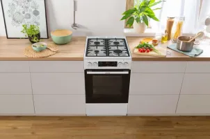 Плита Gorenje комбинированная, 70л, 50x60см, дисплей, чугун, белый №3