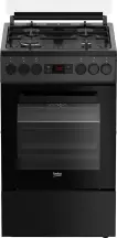 Плита Beko комбинированная, 60л, 50x60см, дисплей, конвекция, чугун, черный