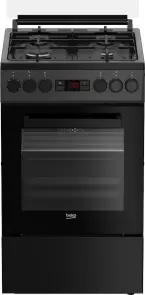 Плита Beko комбинированная, 60л, 50x60см, дисплей, конвекция, чугун, черный №1