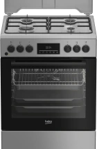 Плита Beko комбинированная, 72л, 60x60см, дисплей, конвекция, серый