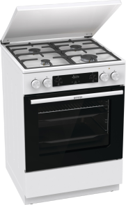 Плита Gorenje комбинированная, 71л, 60x60см, дисплей, IconLed, чугун, белый №4