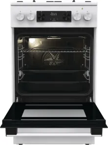 Плита Gorenje комбинированная, 70л, 50x60см, дисплей, чугун, белый №10