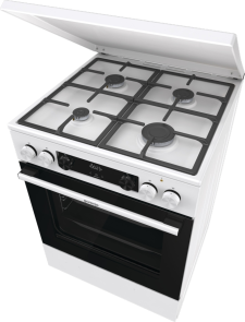 Плита Gorenje комбинированная, 71л, 60x60см, дисплей, IconLed, чугун, белый №6