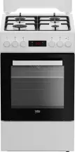 Плита Beko комбинированная, 60л, 50x60см, дисплей, конвекция, чугун, белый