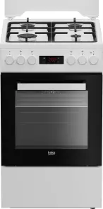Плита Beko комбінована, 60л, 50x60см, дисплей, конвекція, чавун, білий №1