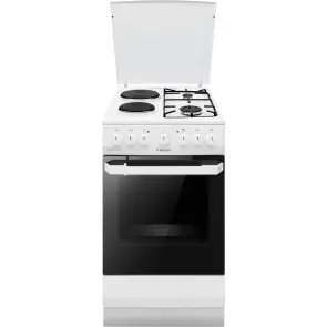 Плита Hansa из комби. вар. поверхностью, 50х60см, 65л, эмаль, газ контр., белый №2