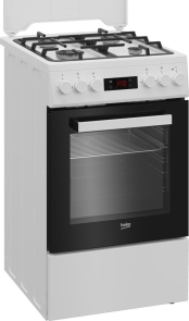 Плита Beko комбінована, 60л, 50x60см, дисплей, конвекція, чавун, білий №5
