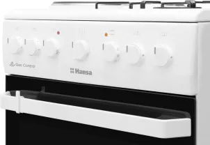 Плита Hansa из комби. вар. поверхностью, 50х60см, 65л, эмаль, газ контр., белый №9