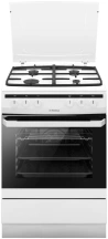 Плита Hansa комбинированная, 60х60см, 62л, чугун, газ контр., белый