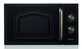 Микроволновая печь Gorenje, 20л, мех. управляющий, 700Вт, гриль, черный