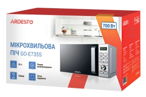 Мікрохвильова піч ARDESTO, 20л, електр.керув., 700Вт, дисплей, відкр.ручкою, сріблястий №7