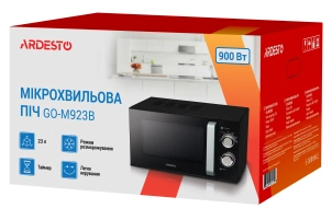 Мікрохвильова піч ARDESTO, 23л, мех.керув., 900Вт, відкр.ручкою, чорний №7