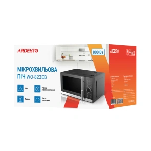 Микроволновая печь ARDESTO, 23л, электр.управл., 800Вт, дисплей, откр.ручкой, черный №7