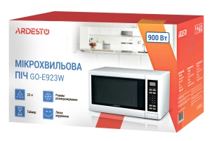 Мікрохвильова піч ARDESTO, 23л, електр.керув., 900Вт, дисплей, відкр.кнопкою, білий №7