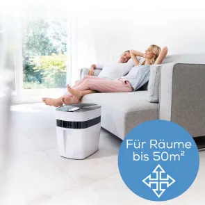 Очисник повітря Beurer Maremed, 50м2, 150м3/год, дисплей, 2-грубої очистки+1 водяний, створення морського клімату, білий №6