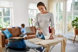 утюг-парогенератор Philips PerfectCare Compact, 2400Вт, 1500мл, паровой удар -420гр, постоянный пар - 120гр, керам. подошва, синий