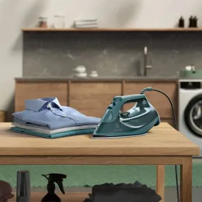 утюг Electrolux, 2600Вт, 330мл, паровой удар 210гр, керам. подошва, зеленый №5