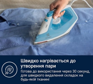 Праска Electrolux, 2300Вт, 250мл, паровий удар 110гр, керам. підошва, синьо-білий №5