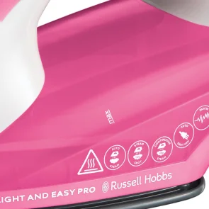 Праска Russell Hobbs Light & Easy Pro, 2600Вт, 240мл, паровий удар -130гр, постійна пара - 40гр, керам. підошва, біло-рожевий №5