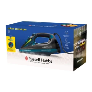 утюг Russell Hobbs Colour Control Pro, 2400Вт, 380мл, паровой удар -185гр, самоочищение, индик.температуры, керам. подошва, синий №5
