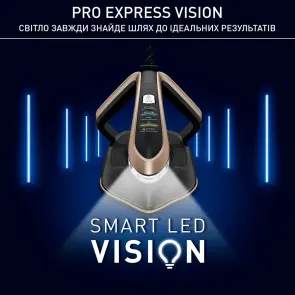 Праска-парогенератор Tefal Pro Express Vision, 3000Вт, 1200мл, паровий удар -800гр, постійна пара - 180гр, керам. підошва, чорно-золотий №9