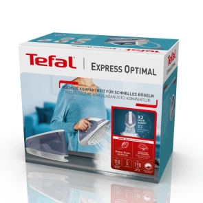 утюг-парогенератор Tefal Optimal, 2200Вт, 1200мл, паровой удар -190гр, постоянный пар - 110гр, керам. подошва, бело-синий №9