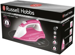 Праска Russell Hobbs Light & Easy Pro, 2600Вт, 240мл, паровий удар -130гр, постійна пара - 40гр, керам. підошва, біло-рожевий №10