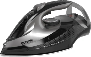 Праска Gorenje, 3250Вт, 420мл, паровий удар-250гр, верт. відпарювання, антинакип, автовідключення, керам. підошва, чорний №1
