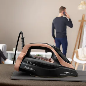 утюг Tefal Ultimate Power Pro, 3200Вт, 350мл, паровой удар -300гр, постоянный пар - 85гр, керам. подошва, черно-золотой №10