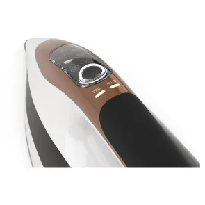 утюг Sencor, 2800Вт, 330мл, паровой удар -195гр, постоянная пара - 55гр, pro и auto режимы, керам. подошва, бело-коричневый №5