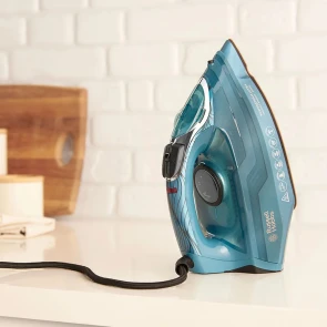 утюг Russell Hobbs Powersteam Ultra Coconut Smooth, 3100Вт, 350мл, паровой удар -230гр, самоочищение, керам. подошва, голубой №8