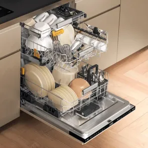 Посудомоечная машина Whirlpool встроенная, 14компл., A+++, 60см, дисплей, 3й корзина, белая №7