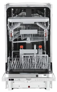 Посудомоечная машина Hotpoint встроенная, 10компл., A++, 45см, дисплей, 3й корзина, белая №4
